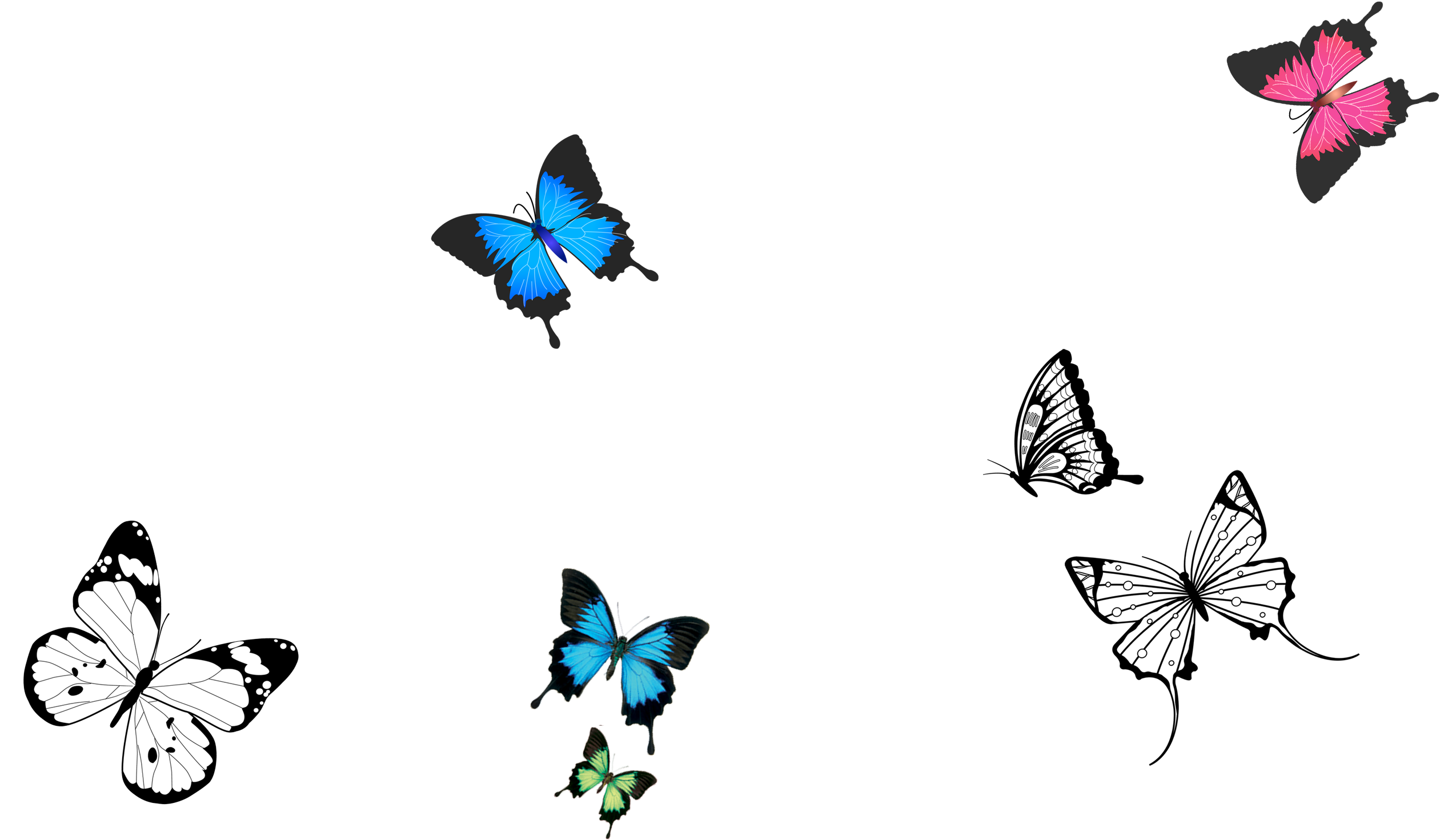 Fun Butterfly Vector - 4-seasons 7inch 8inch Tablet Micro Usb Keyboard Folio (3055x1719)