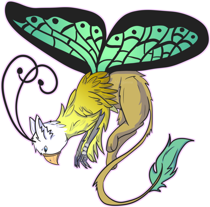 Butterfly Griffin Doodle By Mo-fox - Illustration (1024x723)