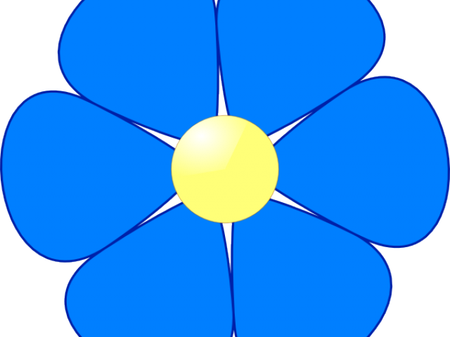Blue Flower Clipart Simple - Flower Clipart Transparent Background (640x480)