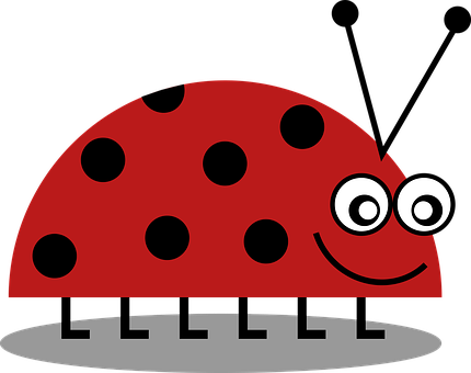 Bug Grass Insect Ladybug Nature Red Ladybu - เต่าทอง การ์ตูน Png (430x340)