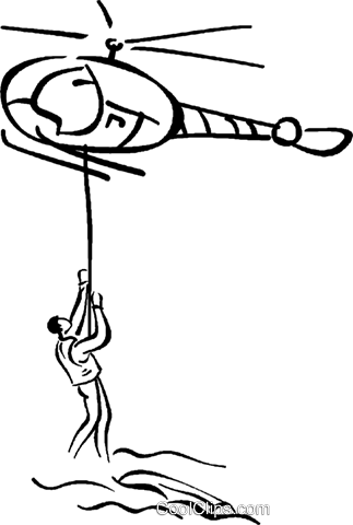 Helicopter Rescue Royalty Free Vector Clip Art Illustration - Rescue Helicopter Clipart Black And White (323x480)