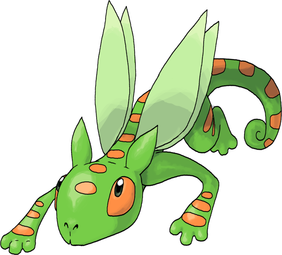 Fakemon Replacement- Geckaty By Jellojolteon2000 - Ground Flying Type Pokemon (900x813)