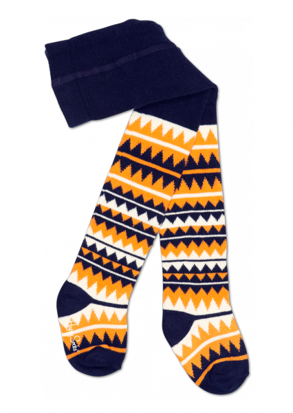 Zig Zag Tights For Fun Baby Girls At Happysocks - Blue (426x600)