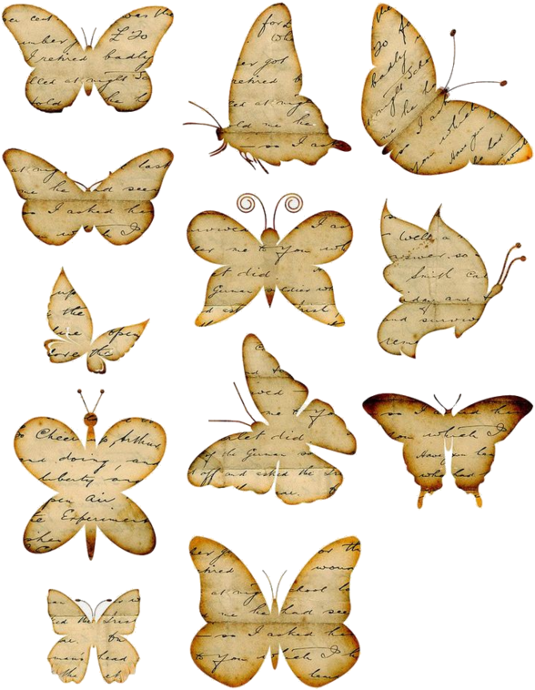 Printable Vintage Butterfly (600x776)