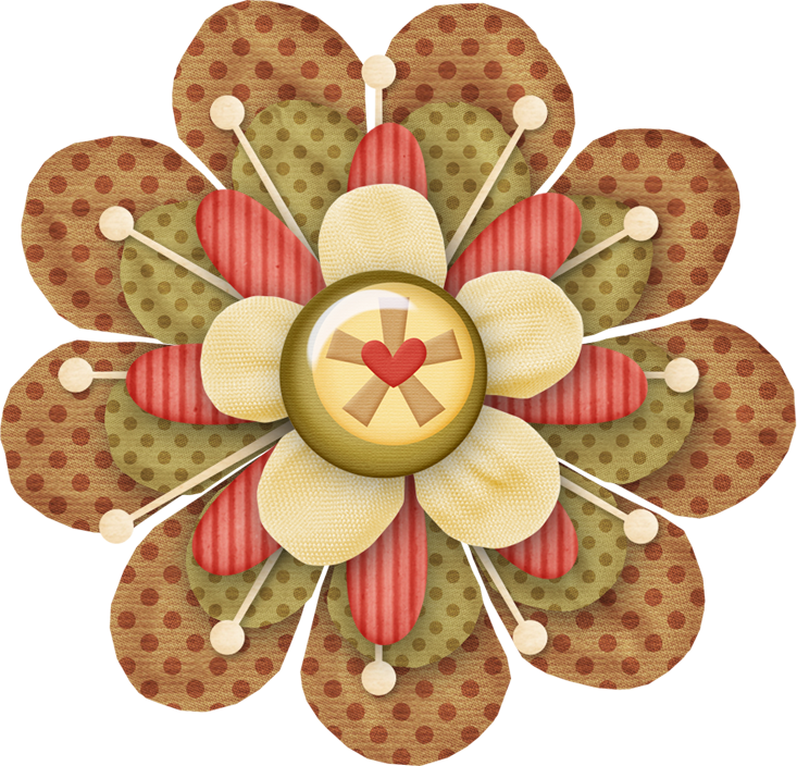 Flower Clips, Scrapbooking Ideas, Digital Scrapbooking, - Flor Feito A Mão (733x704)