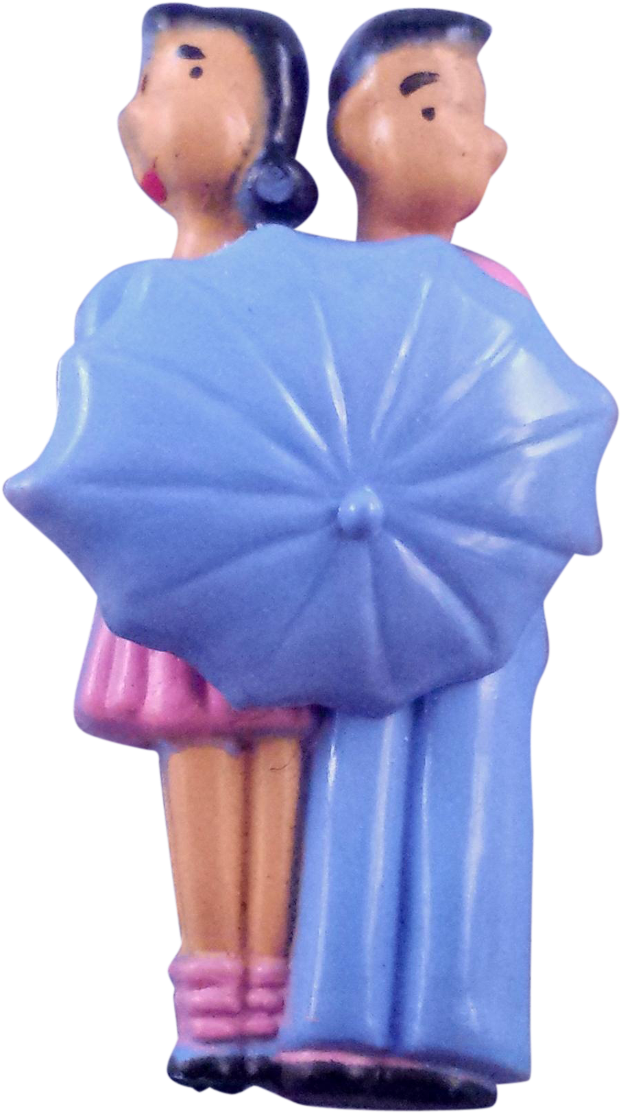 Bashful Courting Boy And Girl With Twirling Umbrella - Figurine (1622x1622)