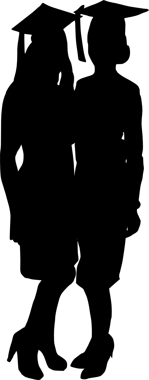 10 Graduation Silhouette - Portable Network Graphics (589x1500)