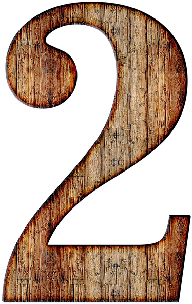 Number 2 Wood Png (405x640)