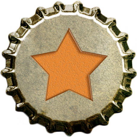 Orange Star Bottlecap Embellishment By Marisa Lerin - Heart- Bottle Cap Keychain, Adult Unisex, Size: 2.25", (455x456)