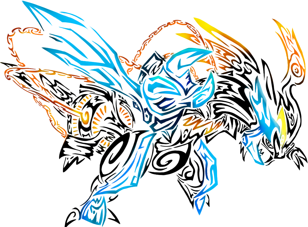 White Kyurem Tribal By Dudidraak - White Kyurem Art (1024x768)