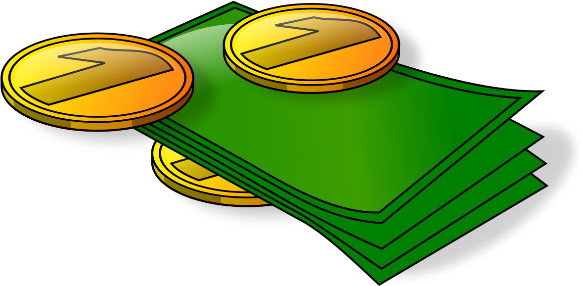 Bills And Coins - Money And Coins Clipart (1280x620)
