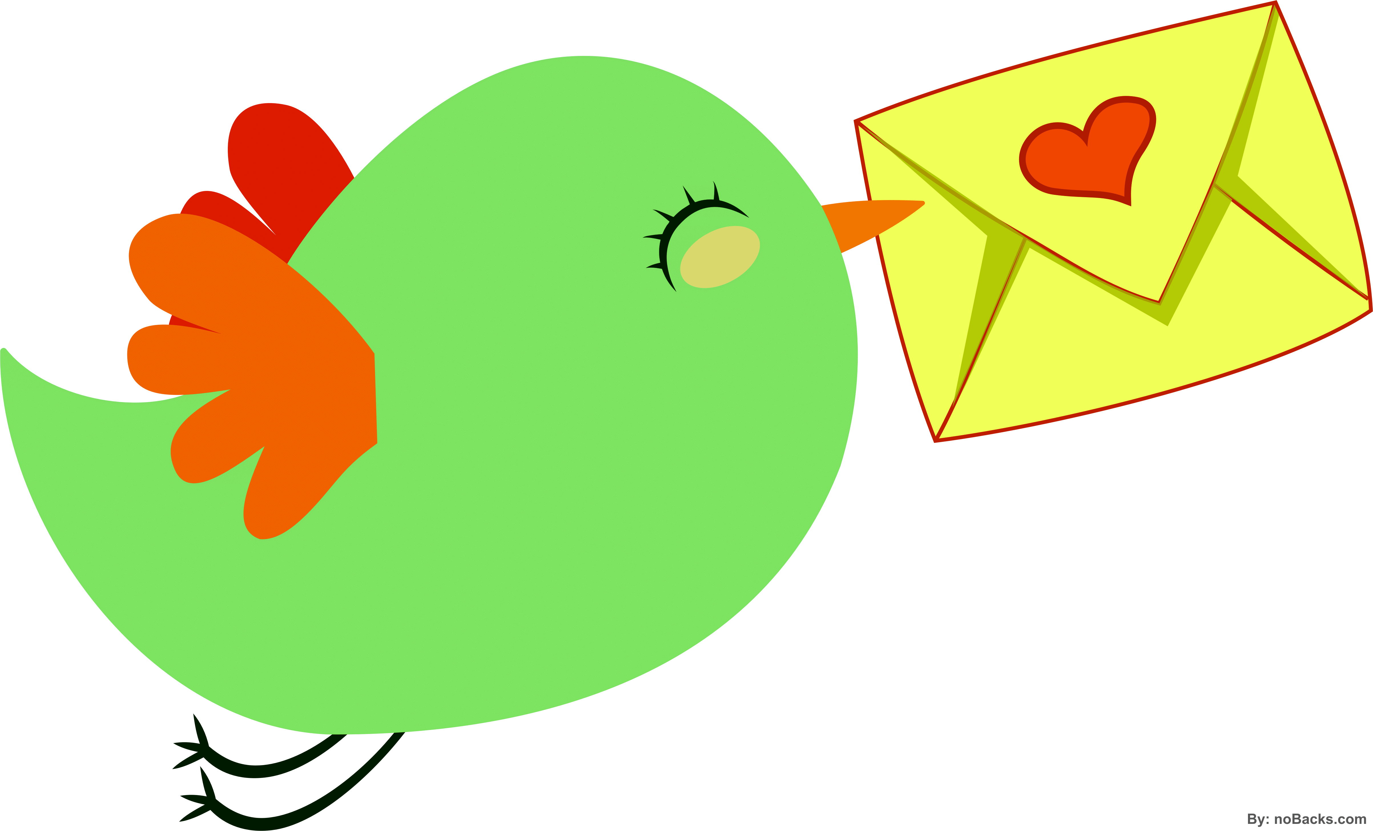 Small Bird Flying With Love Letter - Flying Bird With Letter (4810x2912)