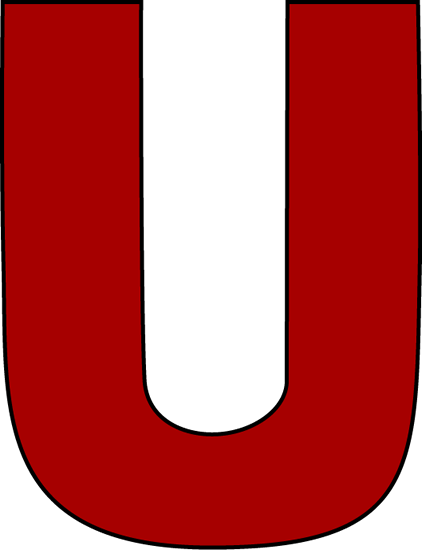 Red Letter U Clip Art Image - Letter U In Red (422x550)