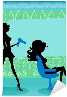Fotomural Ilustración Vectorial De La Hermosa Mujer - Silhouette (400x400)