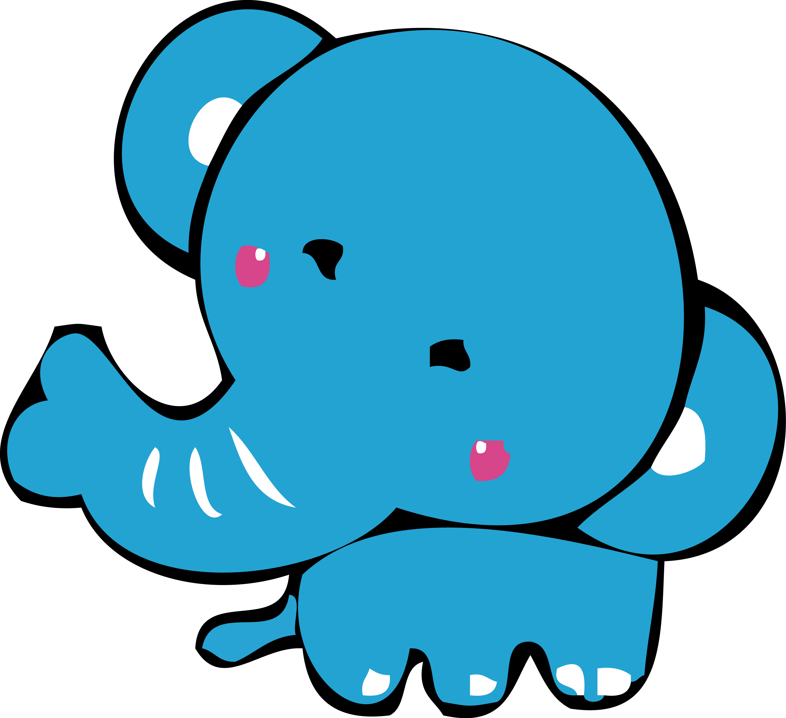 Cartoon Blue Clip Art - Elephants (2613x2387)