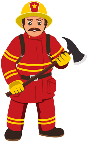 Free Cartoon Firefighter - Cartoon Fireman (512x512)