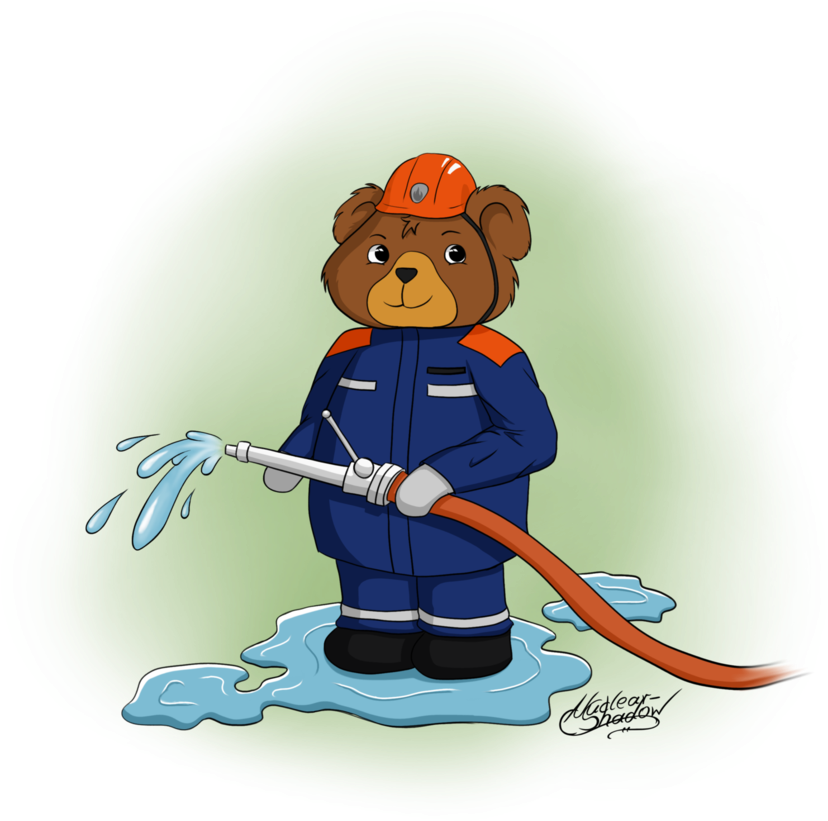 [request] Firefighter Teddy By Nuclear Shadow - Cartoon (894x894)