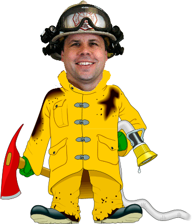 Maltese Cross, Maltese And Firefighter - Firefighter Cartoon (408x474)