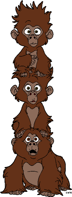 Baboon Clipart Tarzan - Baby Gorillas From Tarzan (284x698)