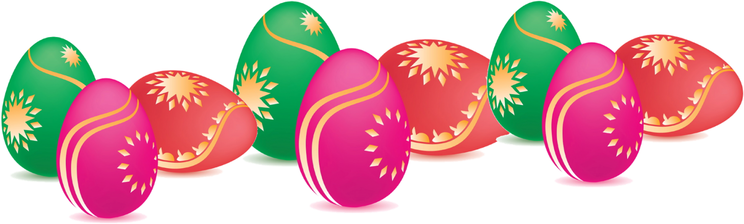 Free Easter Clipart Black And White - Easter Egg Pile Png (1600x701)