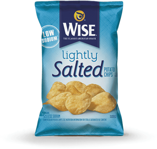 Potato Chips Clipart Bbq - Wise Choices Potato Chips, Lightly Salted - 8 Oz Pack (585x510)