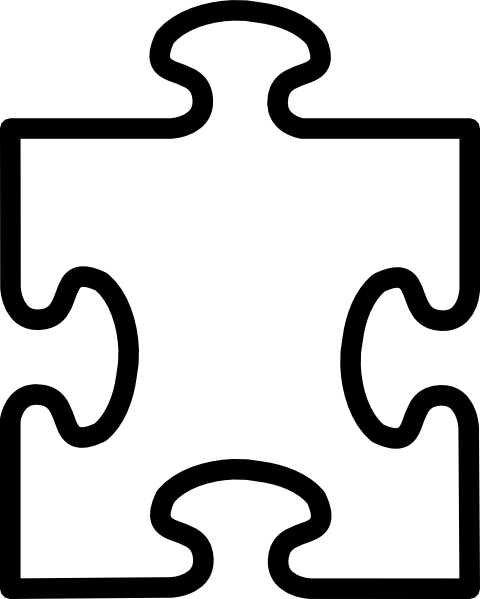 Multi White Puzzle Clip Art At Clker - Puzzle Pieces Template (480x599)