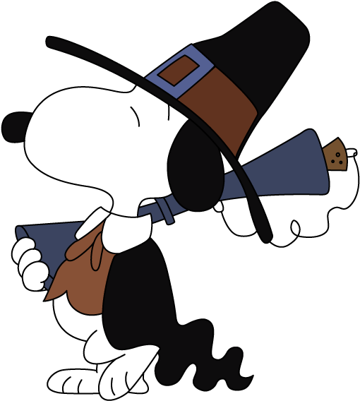 Happy Thanksgiving Free Pilgrim Snoopy Vector - Thanksgiving Clip Art (580x609)