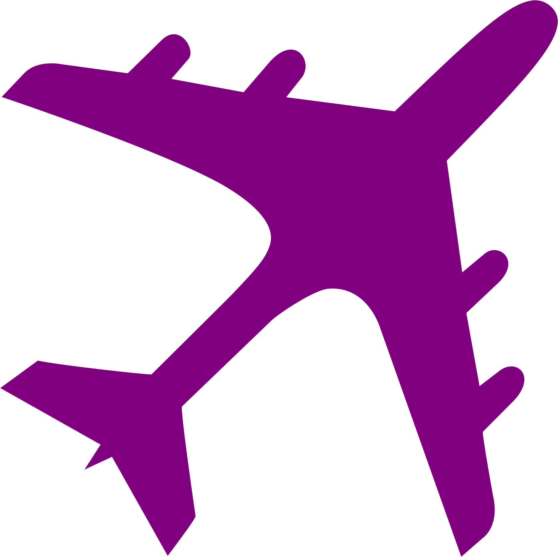 Fileairplane Silhouette Purple - Airplane Icon (2000x2000)