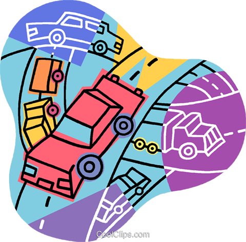 Cars And Trucks On A Highway Royalty Free Vector Clip - Cars And Trucks On A Highway Royalty Free Vector Clip (480x473)