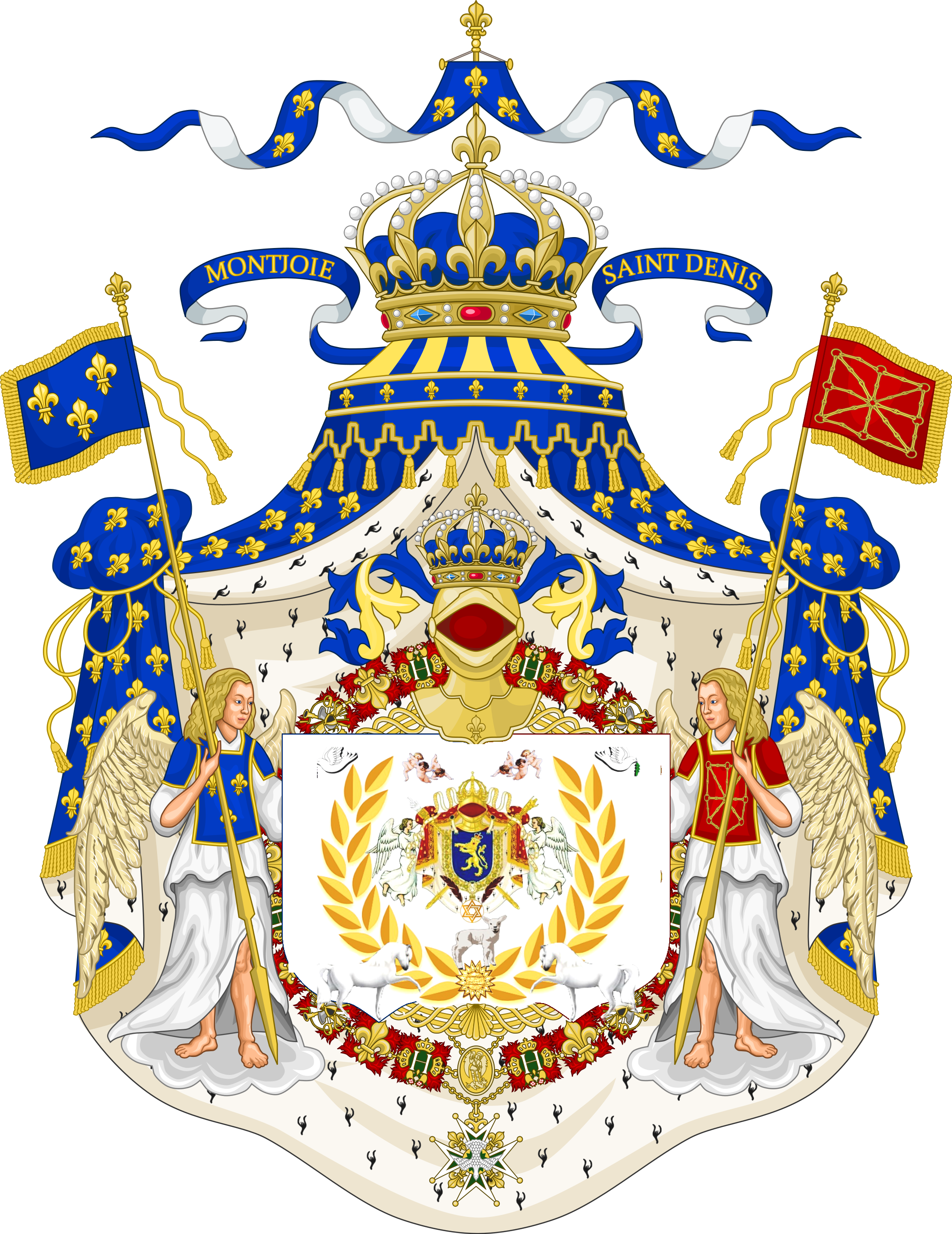Grand Royal Coat Of Arms At Rest Son Altesse Royale - Coat Of Arms Of France (2000x2592)