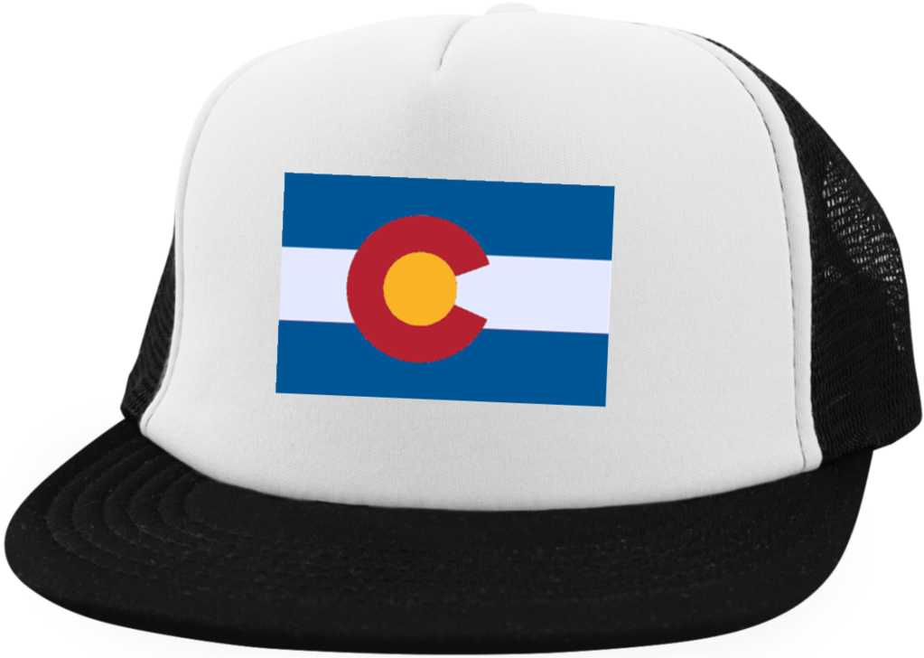 Colorado State Flag Trucker Hat With Snapback - Cheer Mom - Trucker Hat With Snapback (1024x1024)
