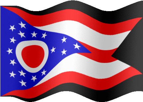 Very Big Animated Flag Of Ohio - Ohio Flag Waving Gif (501x338)