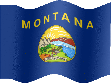 Very Big Animated Flag Of Montana - 6 Us State Flags That Have Circles (471x338)