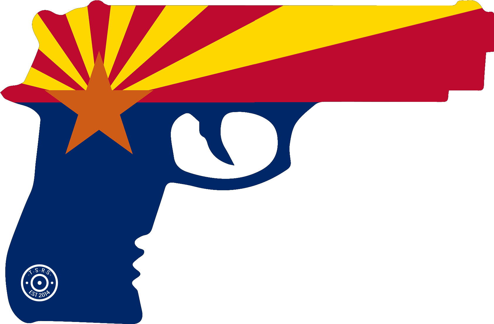 Gun Decals Arizona State Flag Auto Decals - Arizona State Flag Gun (1800x1200)