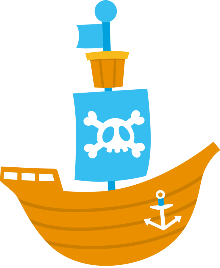 Pirate Babies Clip Art - Cute Pirate Ship Scrap Png (739x900)