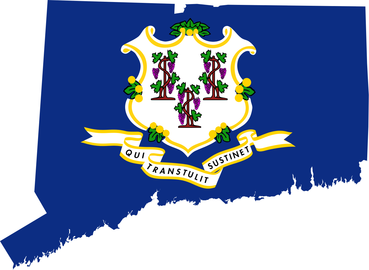 Flag-map Of Connecticut - Flag-map Of Connecticut (1280x936)