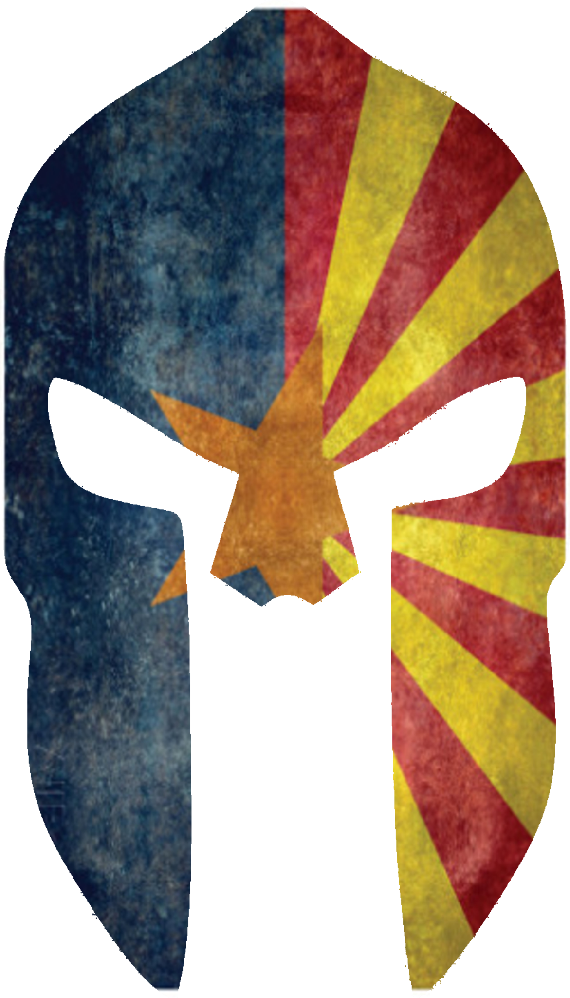 State Flag Spartan Helmets - Kunstdruck: Stanfield's Arizona State Flag - With Distressed (1171x2048)