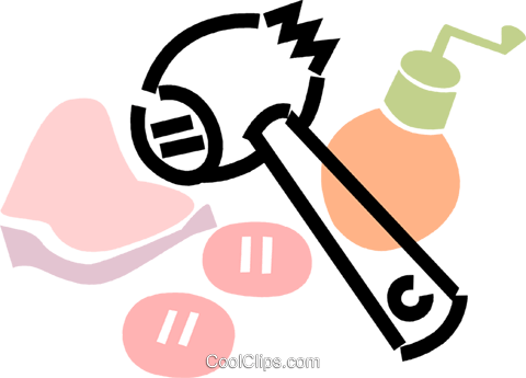 Meat Tenderizer With Pork Royalty Free Vector Clip - Meat Tenderizer With Pork Royalty Free Vector Clip (480x345)