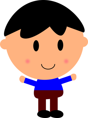 Little Boy Clipart Greeter - Little Cartoon Boy Png (373x500)