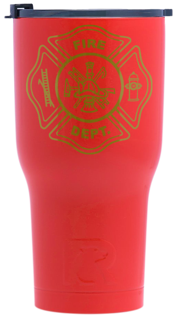 Red With Gold Tumbler - Pint Glass (355x641)