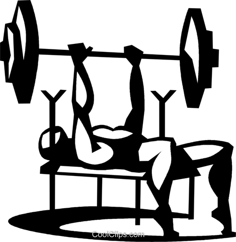 Man Doing The Bench Press Exercise Royalty Free Vector - Bench Press Clip Art (469x480)