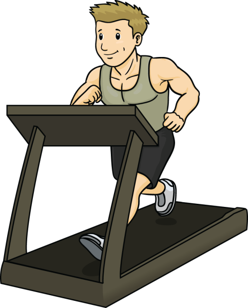 Exercising Treadmill Cliparts - Fitness Cartoon (483x600)