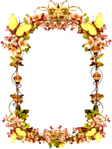 Vintage Replica Borderart 1a By Bnspyrd - Vintage Floral Borders Deviantart (400x523)