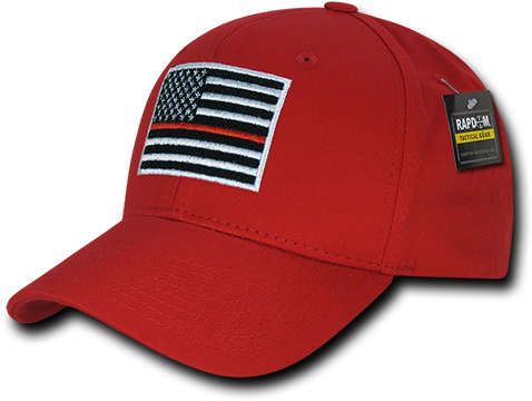 Firefighter Cap Thin Red Line Usa Flag - Usa American Flag Embroidered 6 Panel Adjustable Operator (500x500)