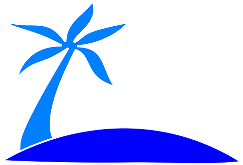 Island Palm Fronds Tropical Beach Ocean Se - Beach (499x340)