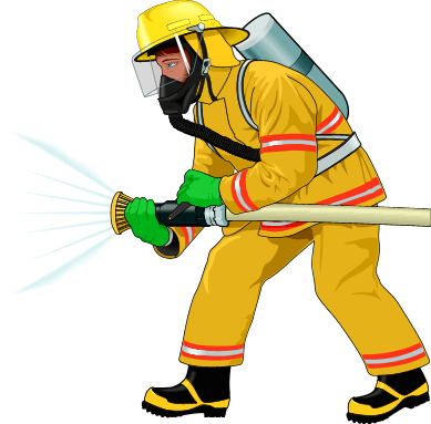 Firefighter Clipart Transparent - Firefighter Clipart (389x383)