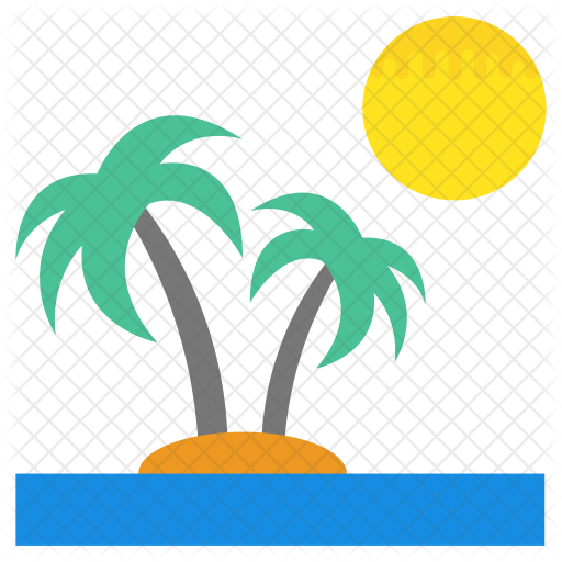 Tropical Beach Icon - Coconut Tree Icon (512x512)
