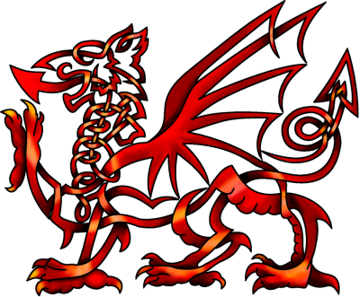 Red Celtic Knot Welsh Dragon Png Images Png Images - Celtic Welsh Dragon Tattoo (400x331)