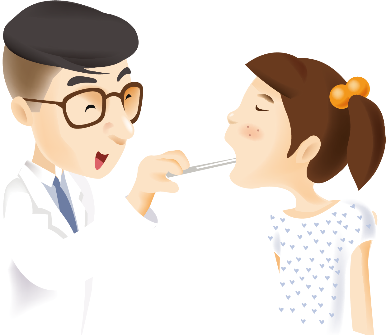 Physician Patient Medicine Throat Child - 卡通 (1500x1500)