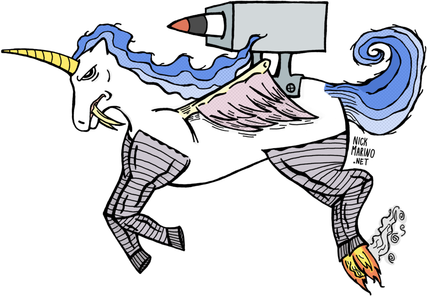 Flying Sabertooth Unicorn By Nickmarino On Deviantart - Unicorn Flying Png (900x638)